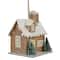 4" Battery Operated Tan Brown and White Lighted House Christmas Ornament